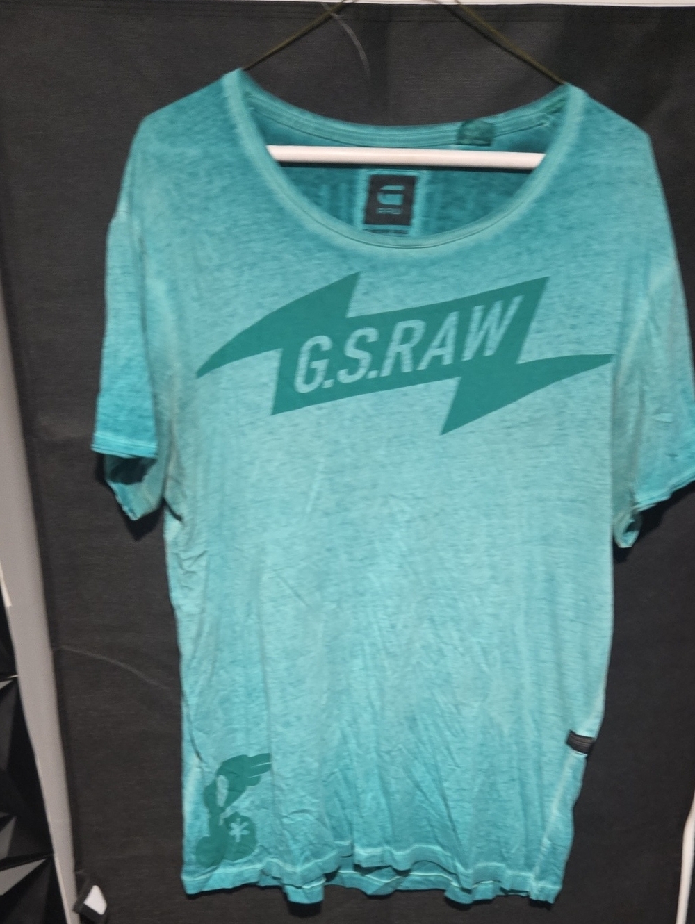 G-Star Teal Graphic Short Sleeve Logo Tee